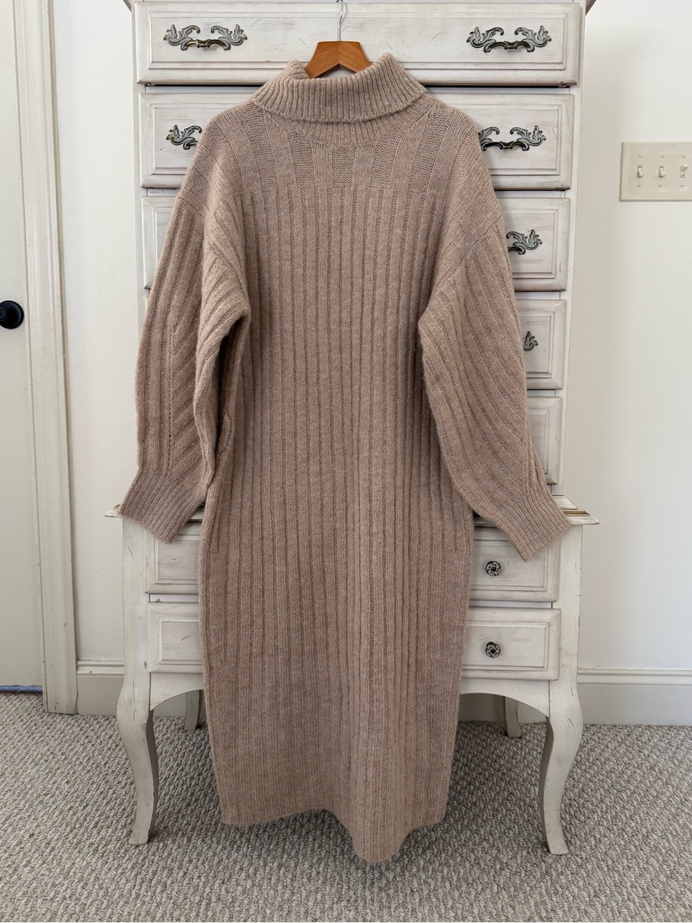 Anthropologie Beige Wool Sweater Dress